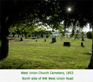 West Union Church Cemetery, 1853