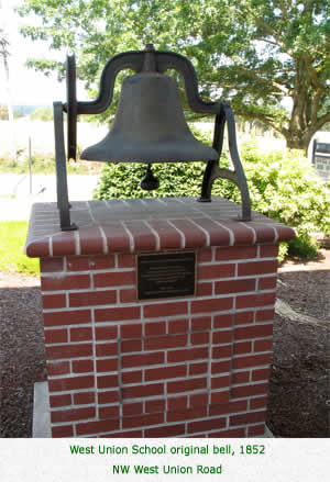 West Union School original bell, 1852