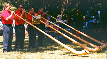 Mark Grossen and his group of Alphorn musicians